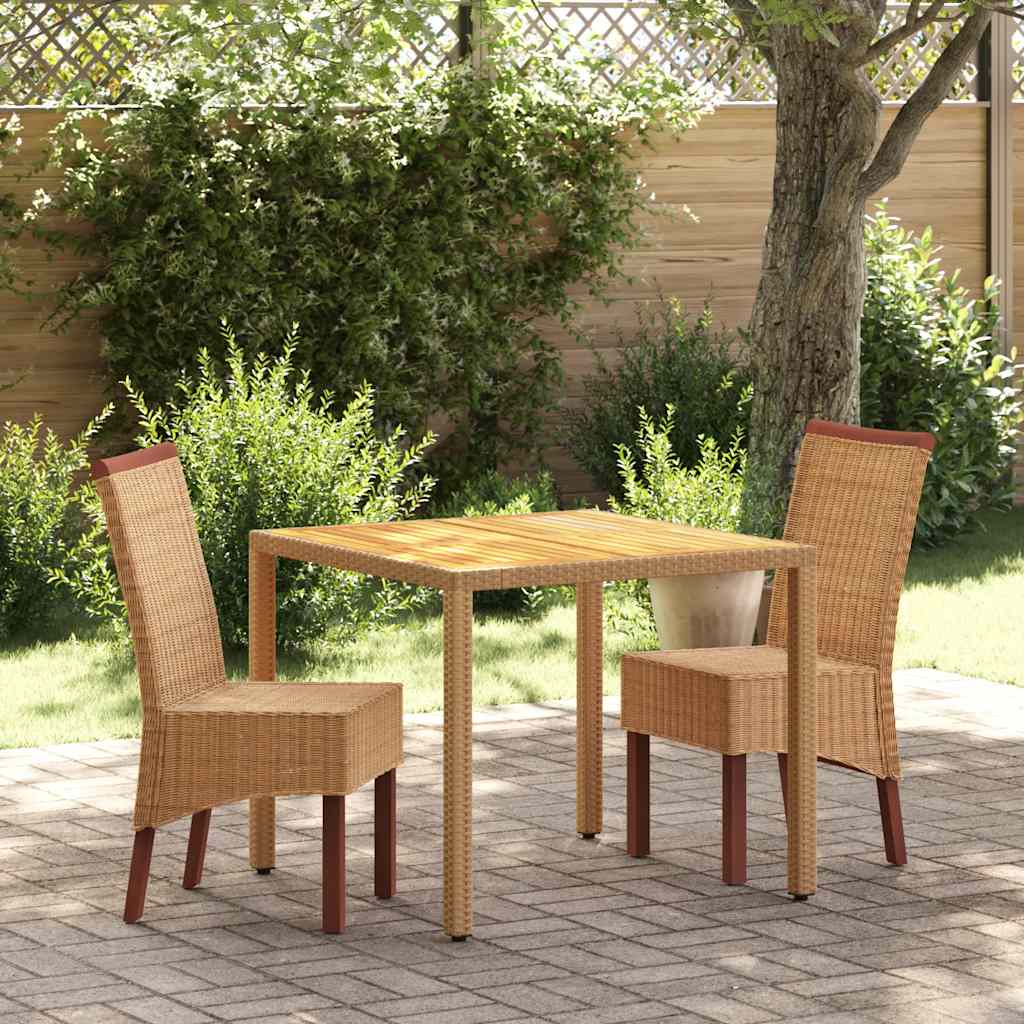 Sillas de comedor 2 unidades ratán natural marrón