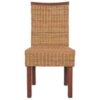 Sillas de comedor 2 unidades ratán natural marrón
