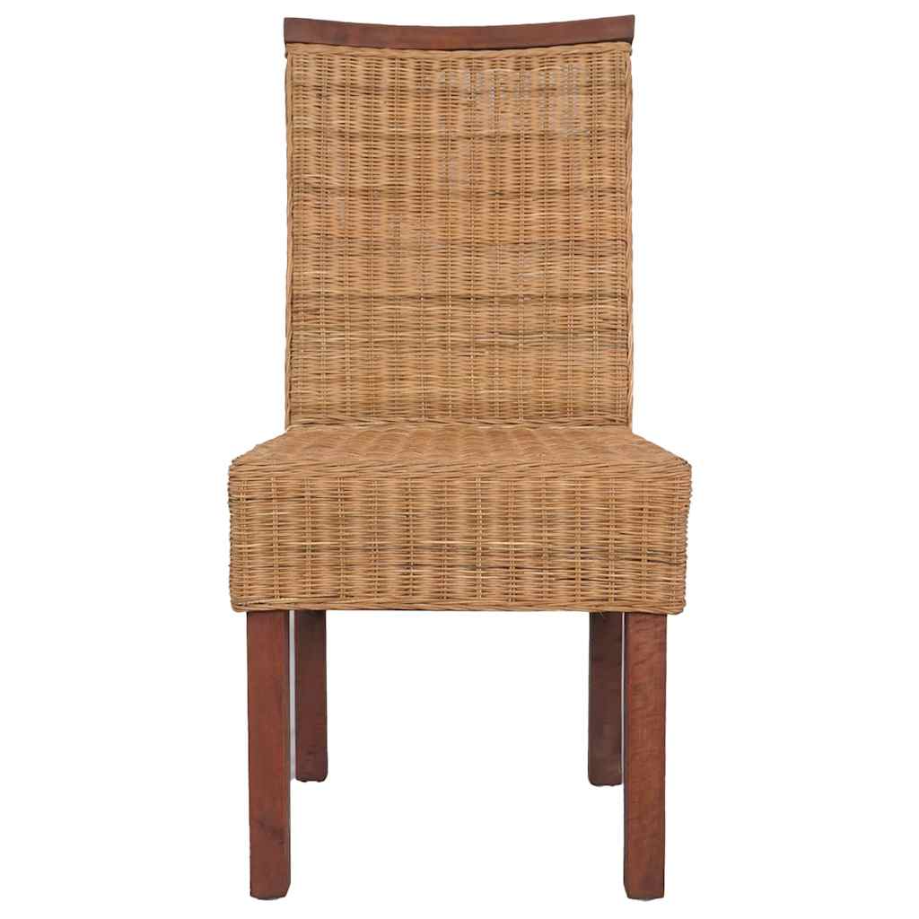 Sillas de comedor 2 unidades ratán natural marrón
