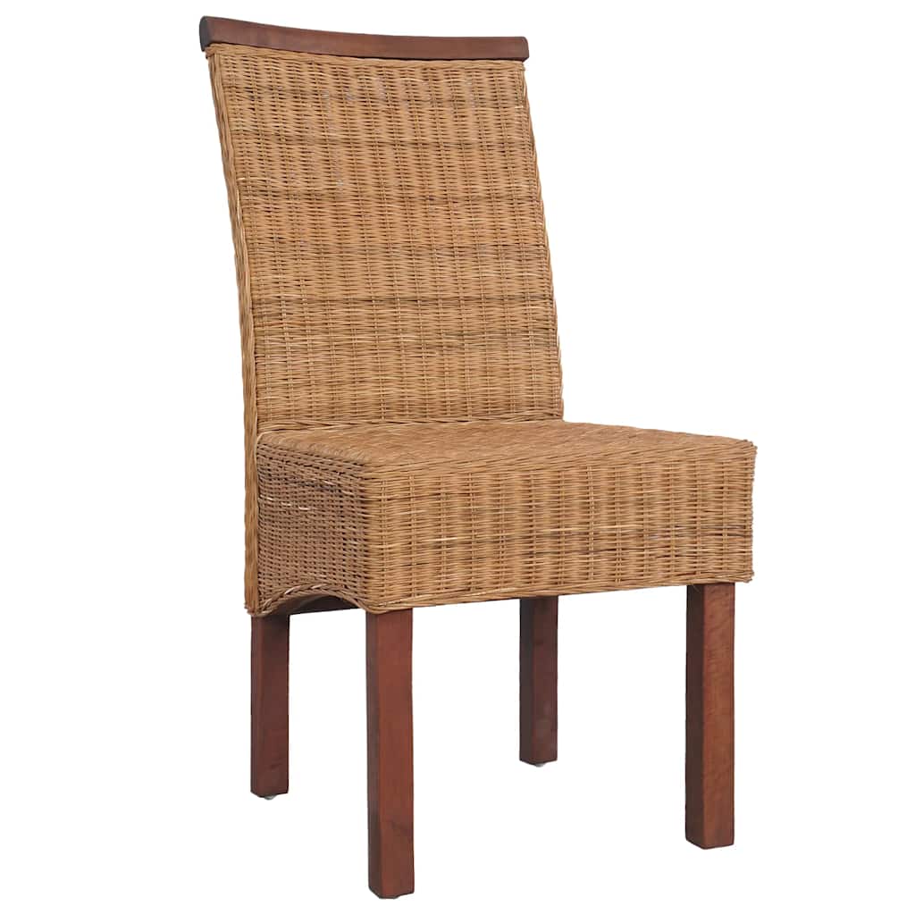 Sillas de comedor 2 unidades ratán natural marrón