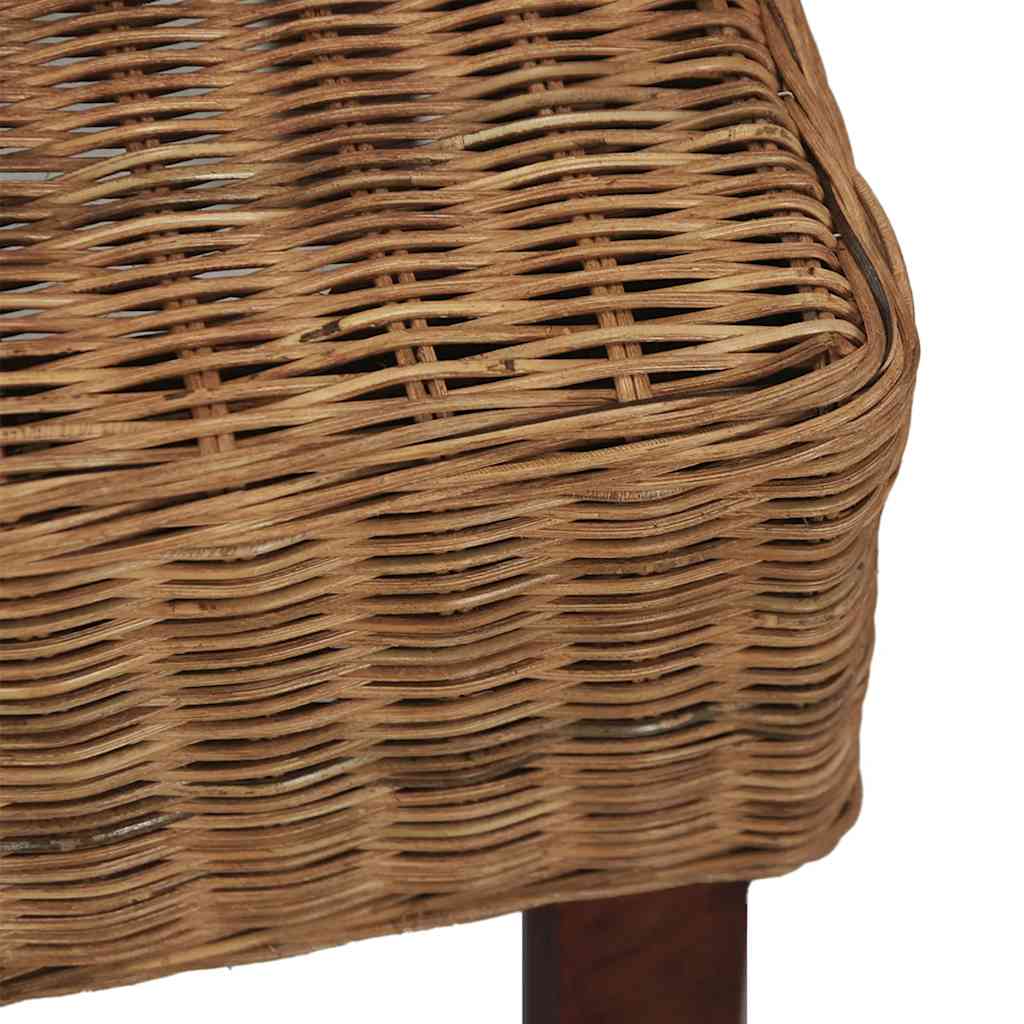 Sillas de comedor 2 unidades ratán natural marrón