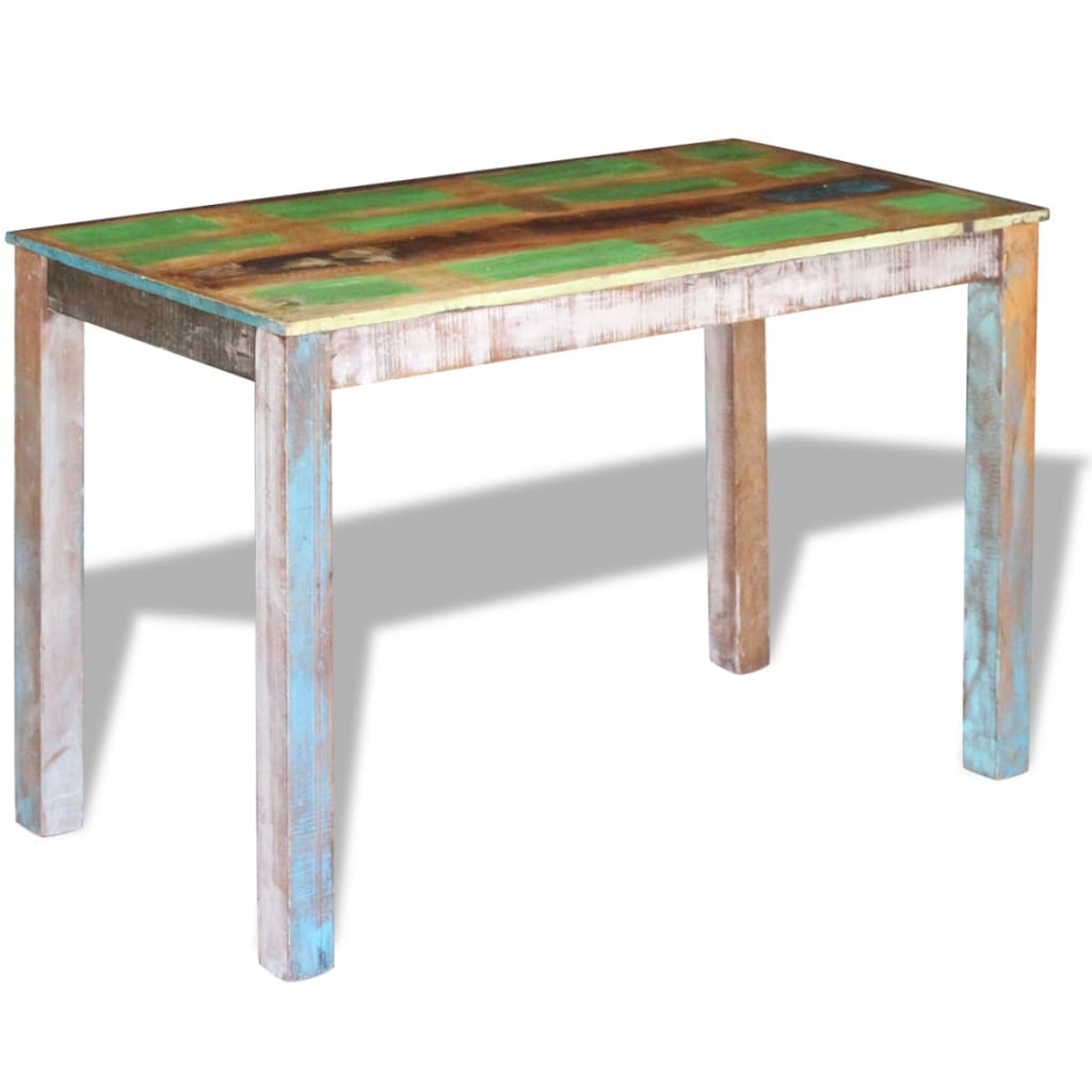 Mesa de comedor de madera maciza reciclada 115x60x76 cm