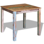 Mesa de comedor de madera maciza reciclada 80x82x76 cm