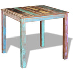 Mesa de comedor de madera maciza reciclada 80x82x76 cm