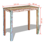 Mesa de bar madera maciza reciclada 115x60x107 cm