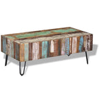 Mesa de centro madera maciza reciclada 100x50x38 cm