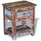 Mesa de apoio com 1 gaveta madeira maciça reciclada 43x33x51 cm