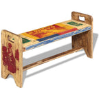 Banco de madera maciza reciclada 100x30x50 cm