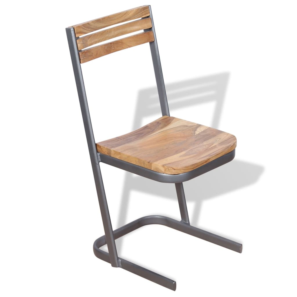 Sillas de comedor 2 uds madera maciza de teca