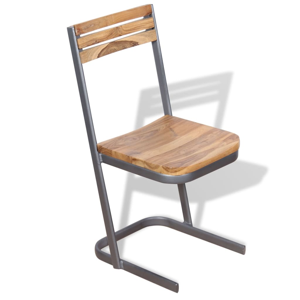 Sillas de comedor 2 uds madera maciza de teca