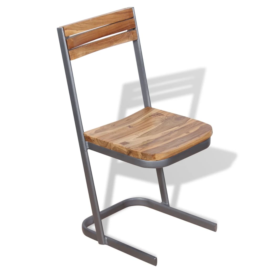 Sillas de comedor 2 uds madera maciza de teca