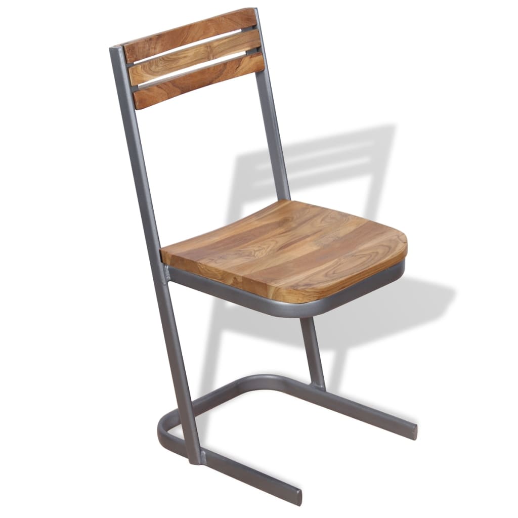 Sillas de comedor 2 uds madera maciza de teca
