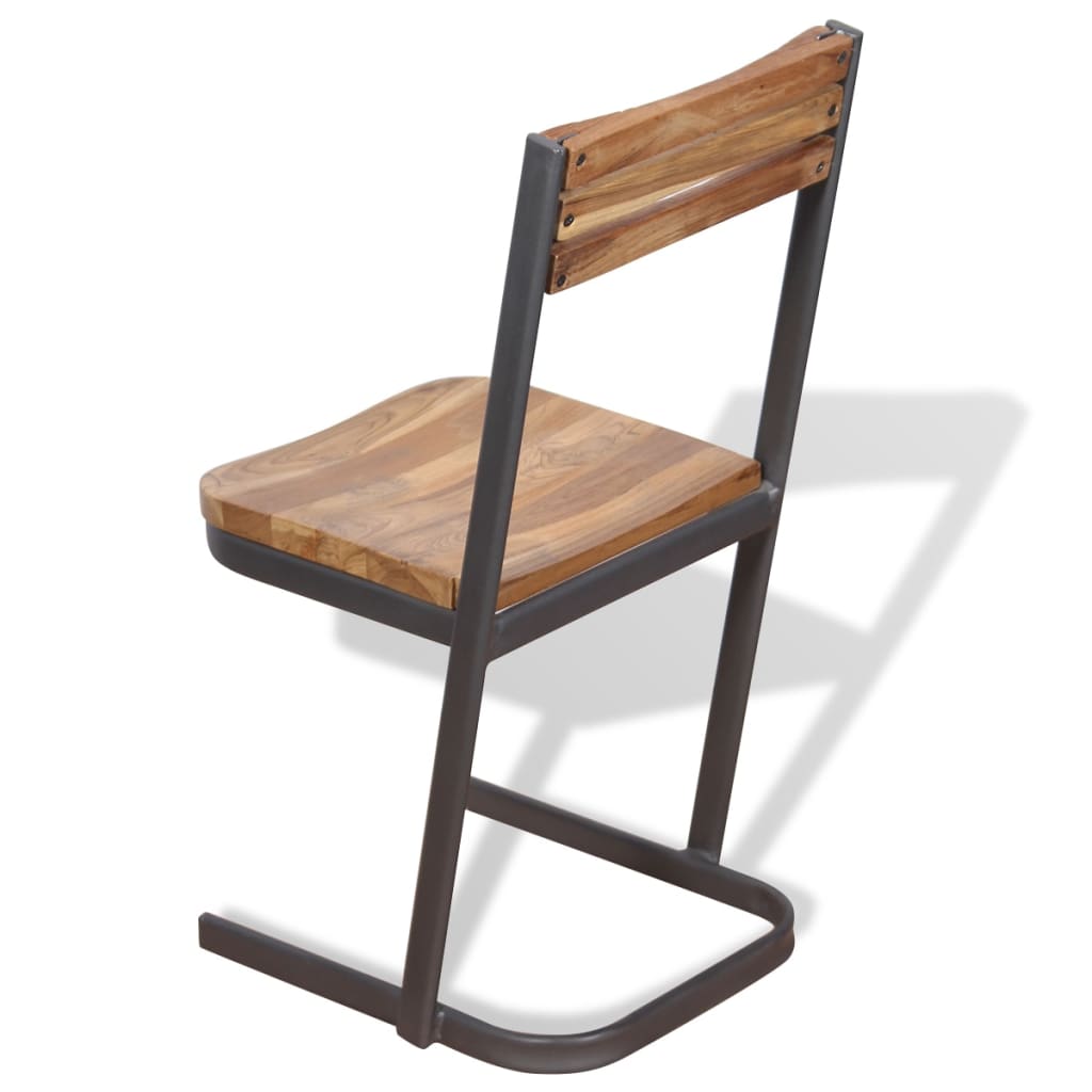 Sillas de comedor 2 uds madera maciza de teca