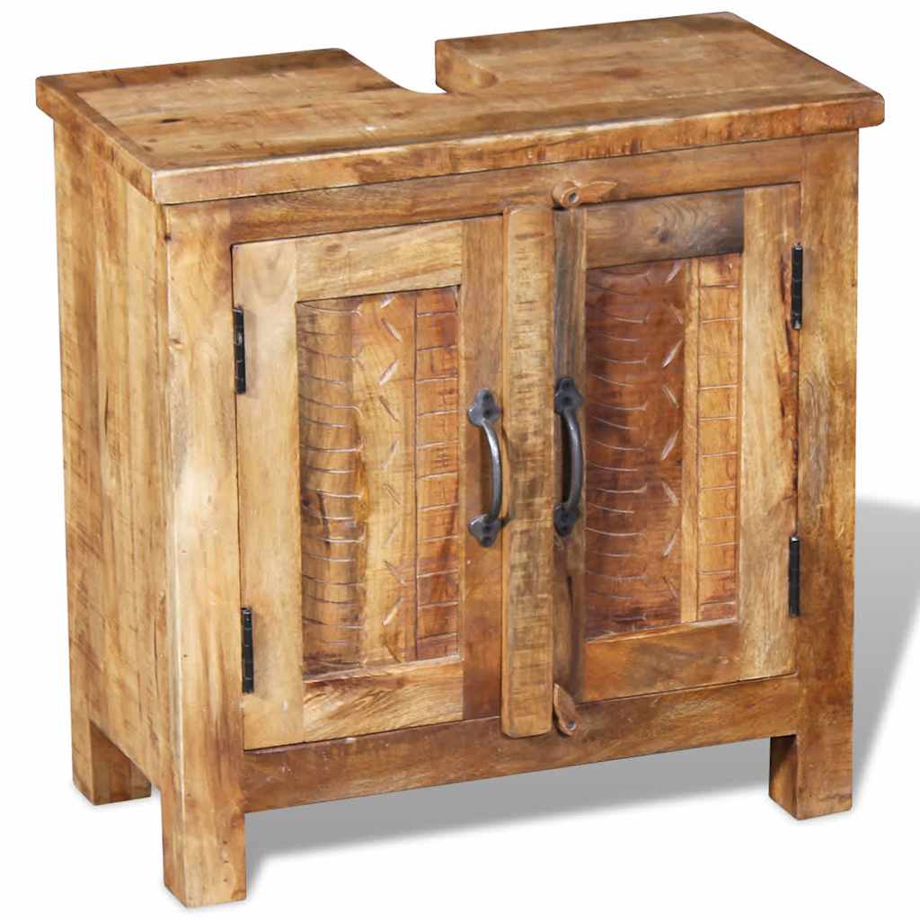 Mueble de baño con espejo de madera maciza de mango