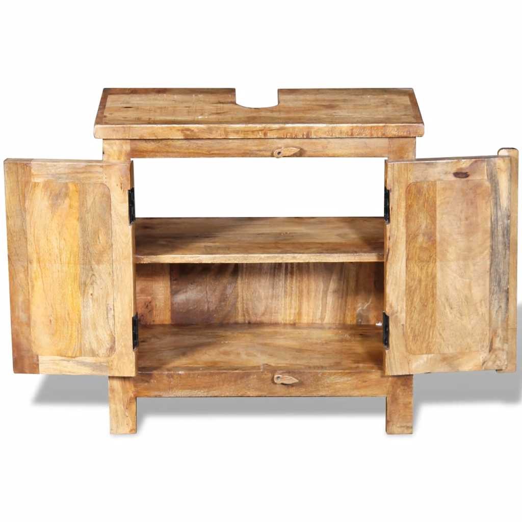 Mueble de baño con espejo de madera maciza de mango