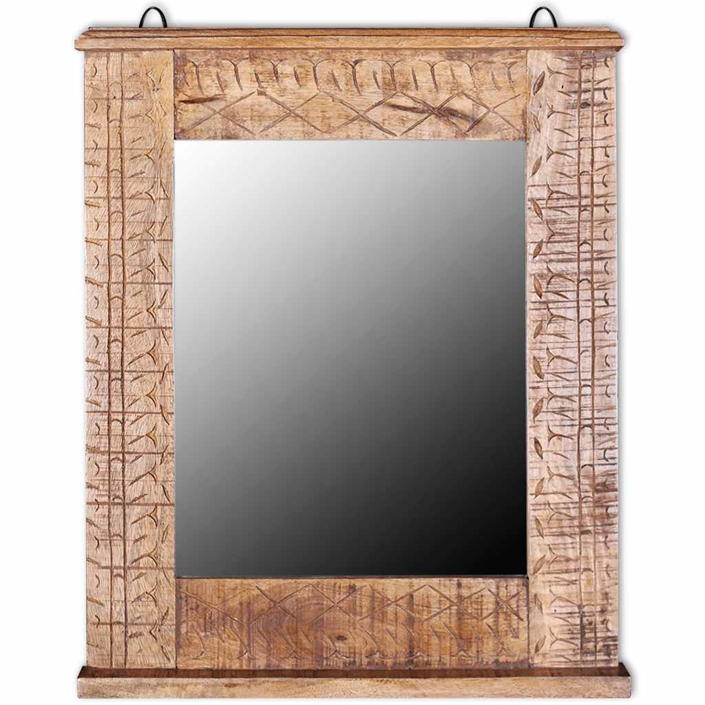 Mueble de baño con espejo de madera maciza de mango