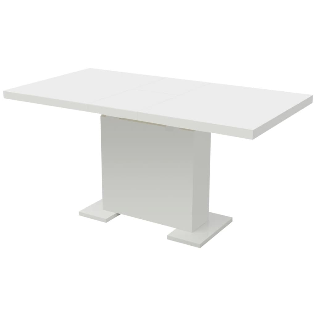 Black high-gloss extendable dining table