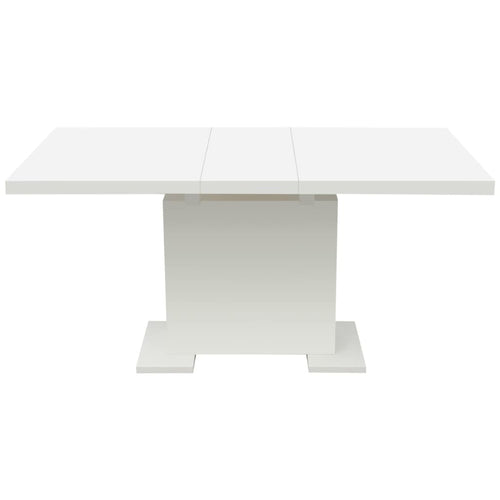 Black high-gloss extendable dining table