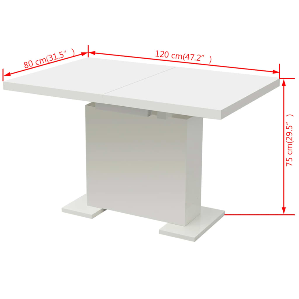 Mesa de comedor extensible negra con brillo