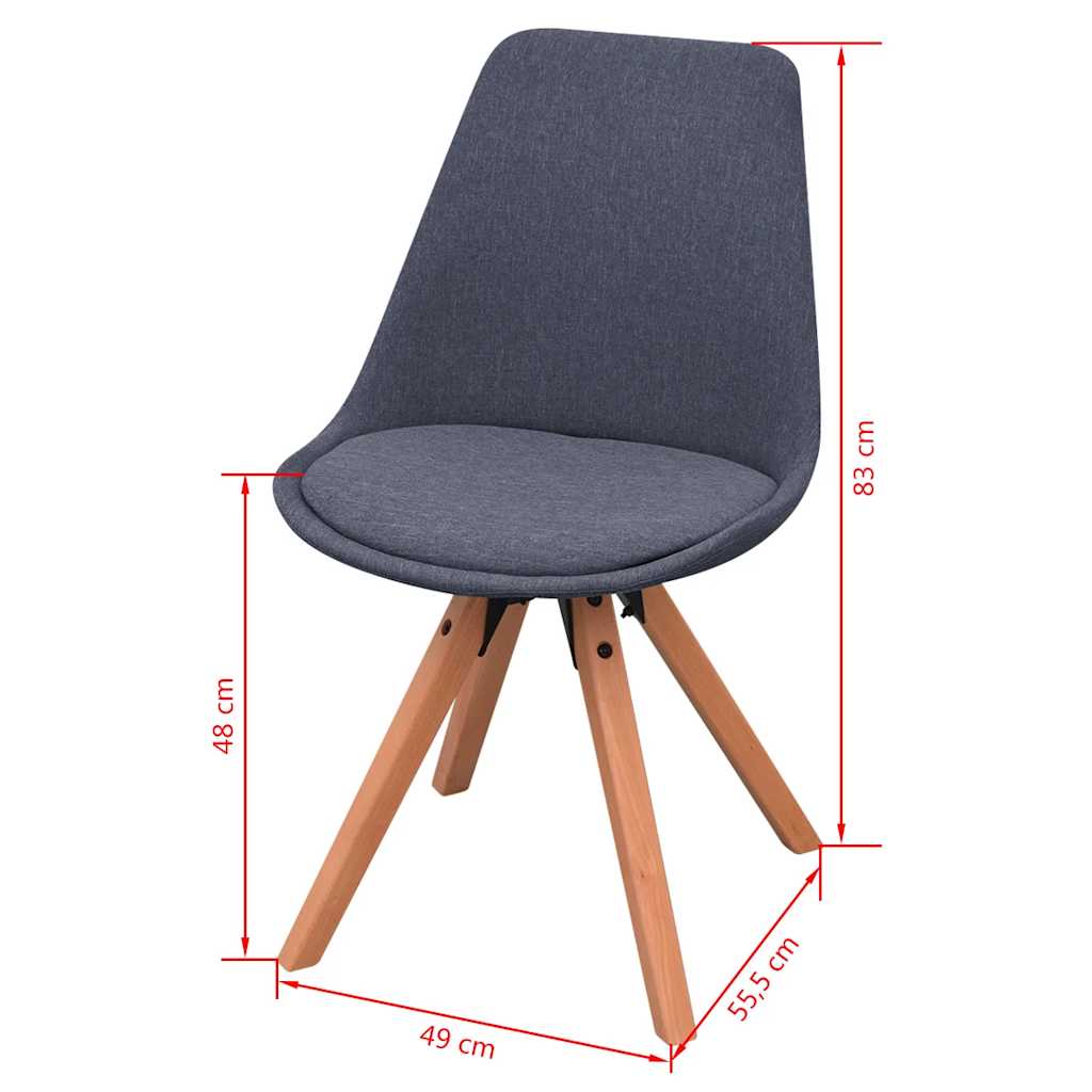 Sillas de comedor 2 unidades tela gris oscuro