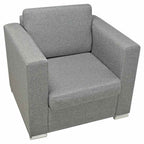 Sillón de tela gris claro