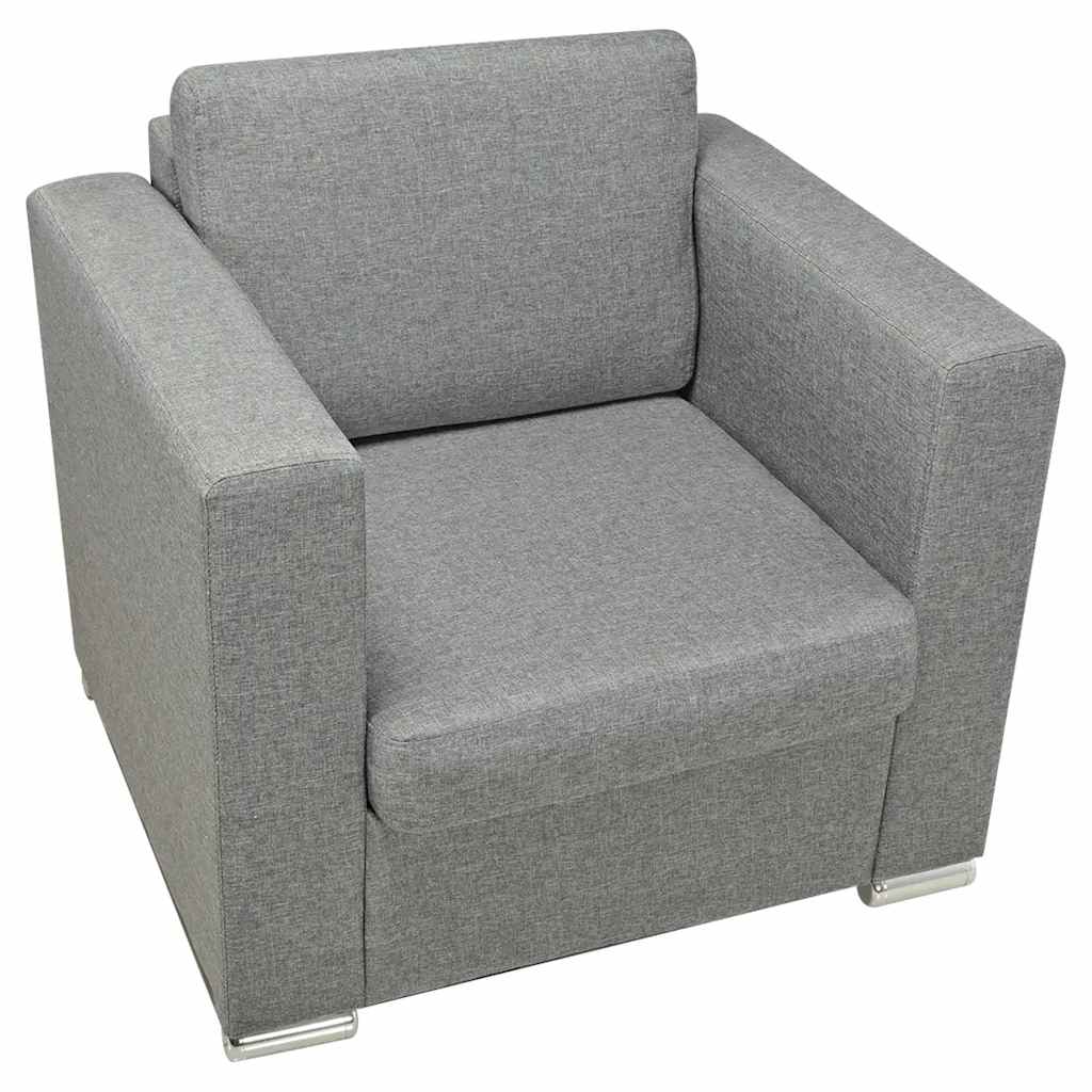 Sillón de tela gris claro