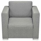 Sillón de tela gris claro