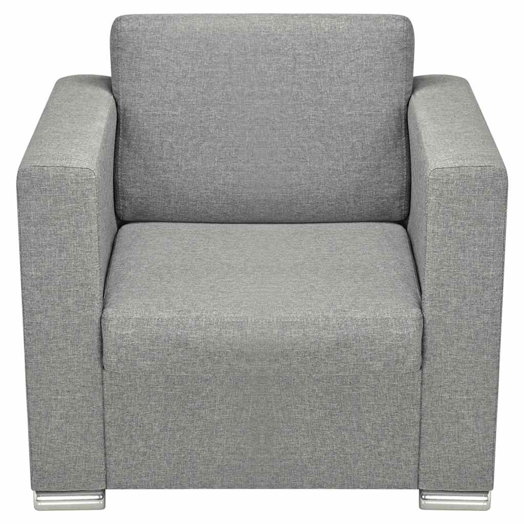 Sillón de tela gris claro