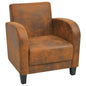 Brown artificial suede armchair