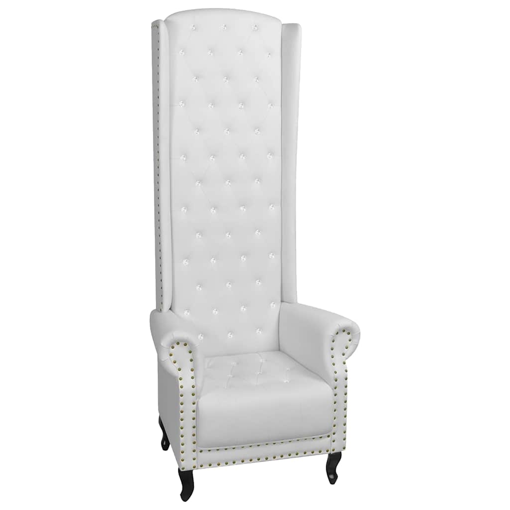 Sillón de respaldo alto cuero sintético blanco