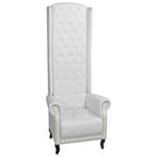 Sillón de respaldo alto cuero sintético blanco