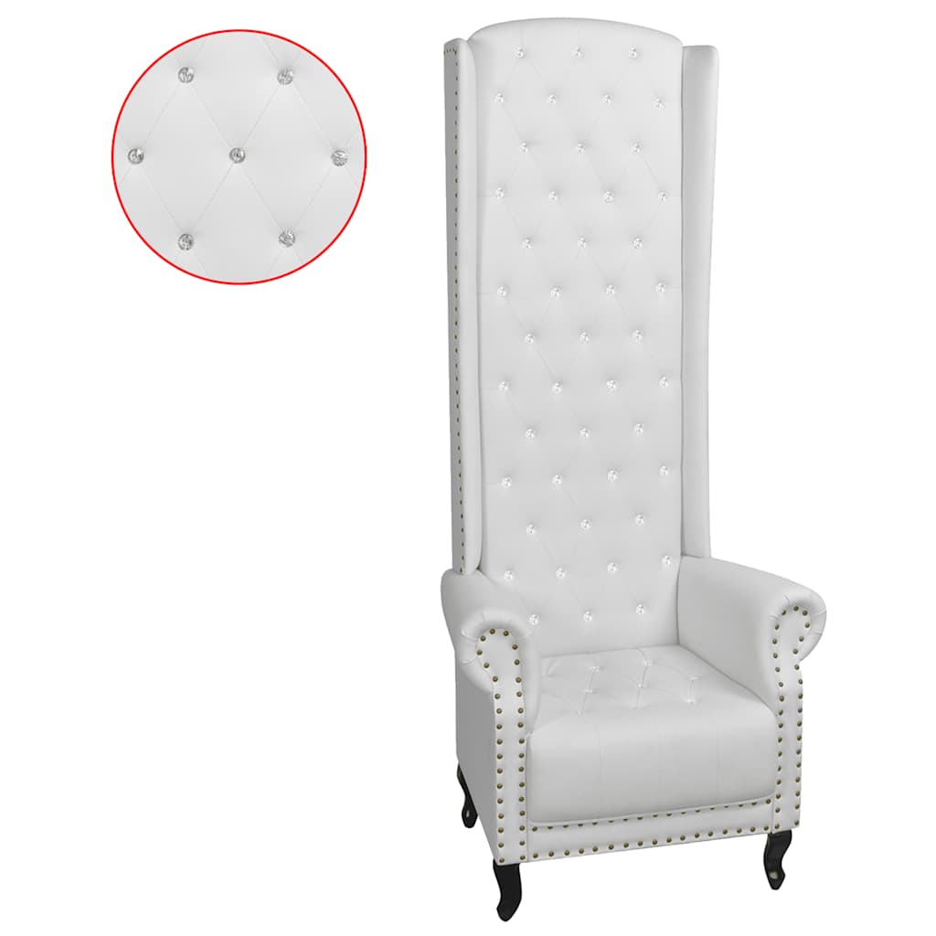 Sillón de respaldo alto cuero sintético blanco