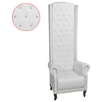 Sillón de respaldo alto cuero sintético blanco