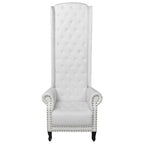 Sillón de respaldo alto cuero sintético blanco