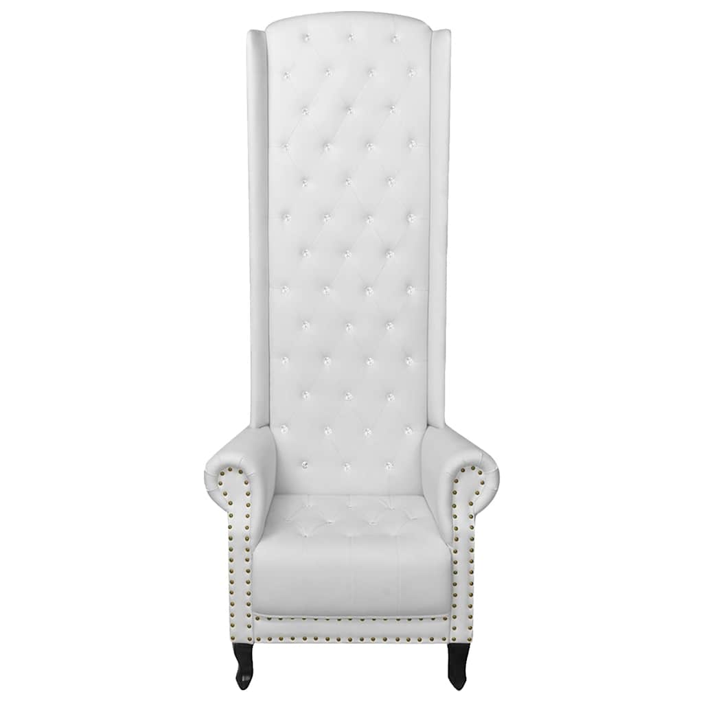 Sillón de respaldo alto cuero sintético blanco