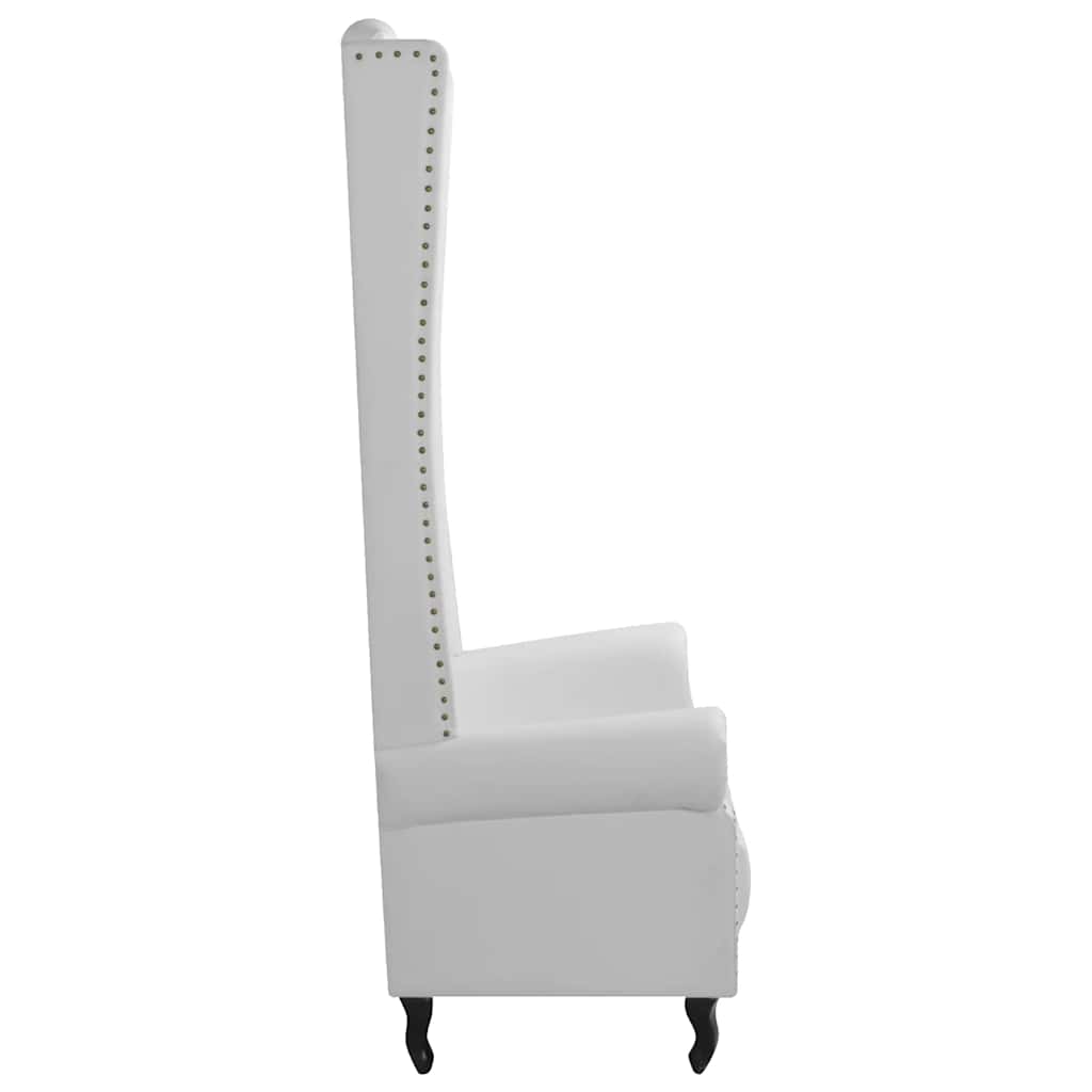 Sillón de respaldo alto cuero sintético blanco