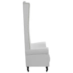 Sillón de respaldo alto cuero sintético blanco