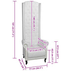 Sillón de respaldo alto cuero sintético blanco