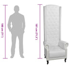 Sillón de respaldo alto cuero sintético blanco