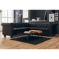 Chesterfield 5-seater corner sofa black artificial leather