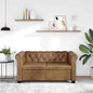 Sofá Chesterfield de 2 plazas cuero sintético blanco