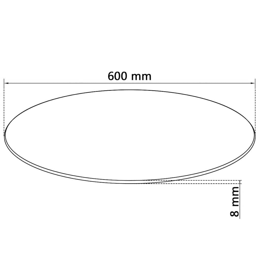 Tablero de mesa cristal templado redondo 600 mm