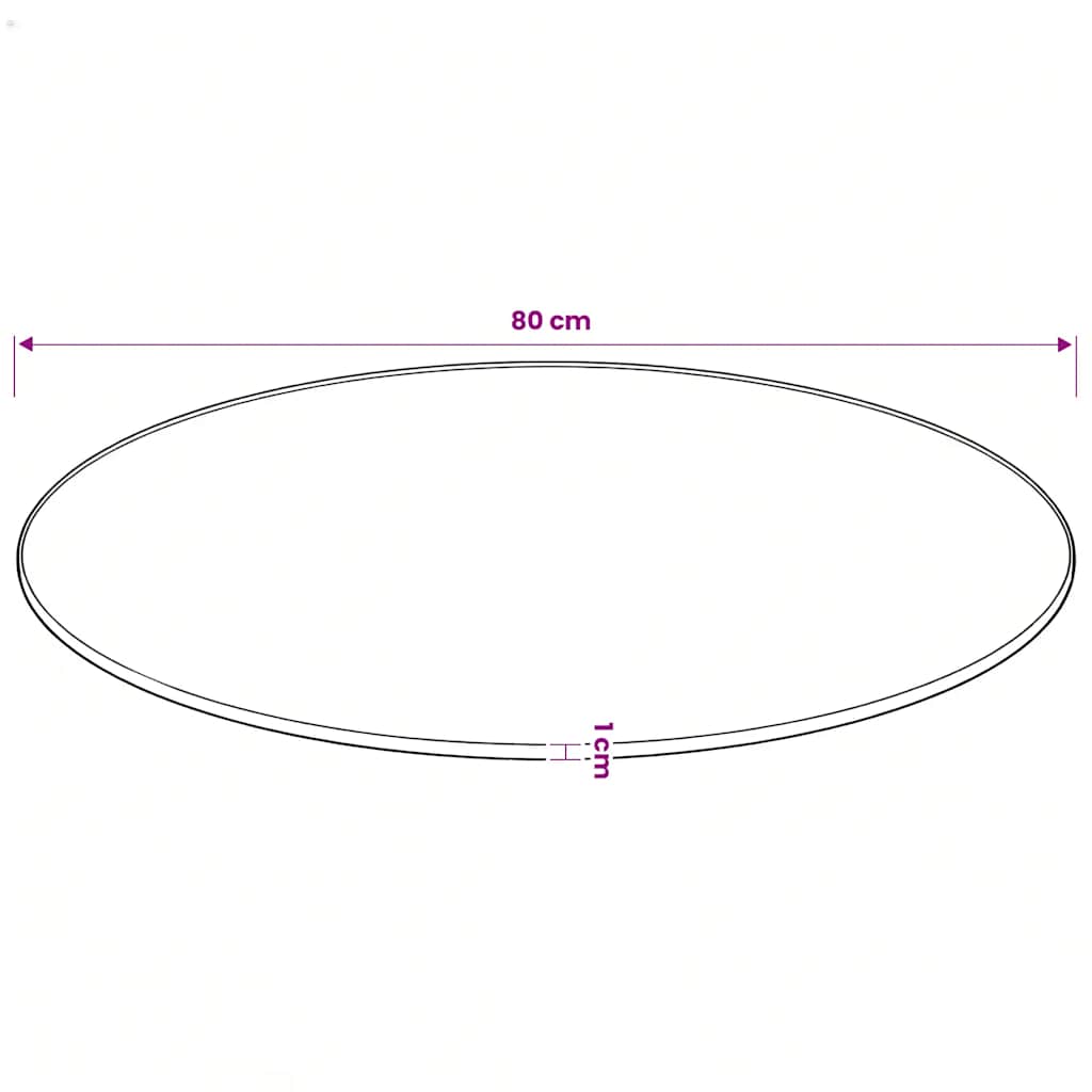 Tablero de mesa de cristal templado redondo 80 cm