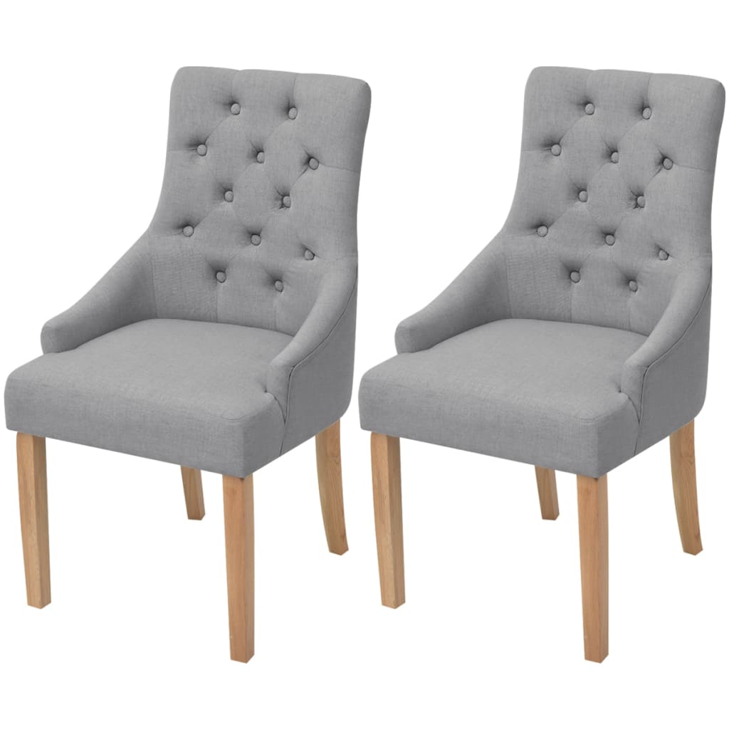 Dining chairs 6 units cream fabric