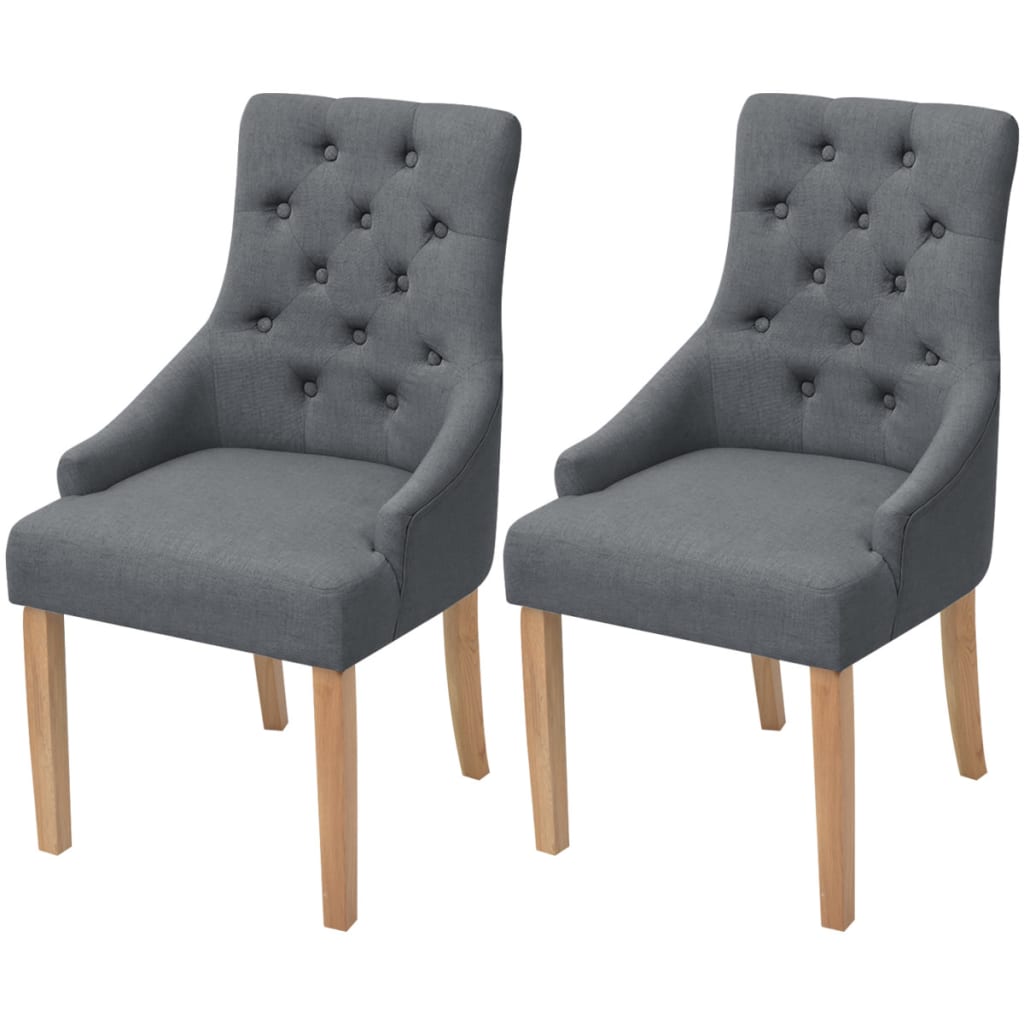 Dining chairs 2 units cream fabric