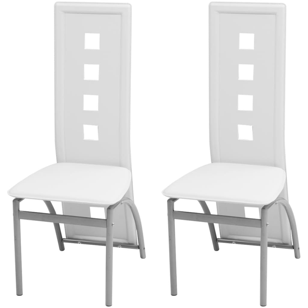 Sillas de comedor 2 unidades cuero sintético blanco