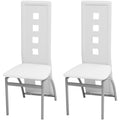 Sillas de comedor 2 unidades cuero sintético blanco