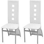 Sillas de comedor 2 unidades cuero sintético blanco