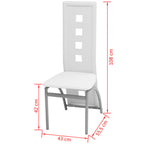 Sillas de comedor 2 unidades cuero sintético blanco