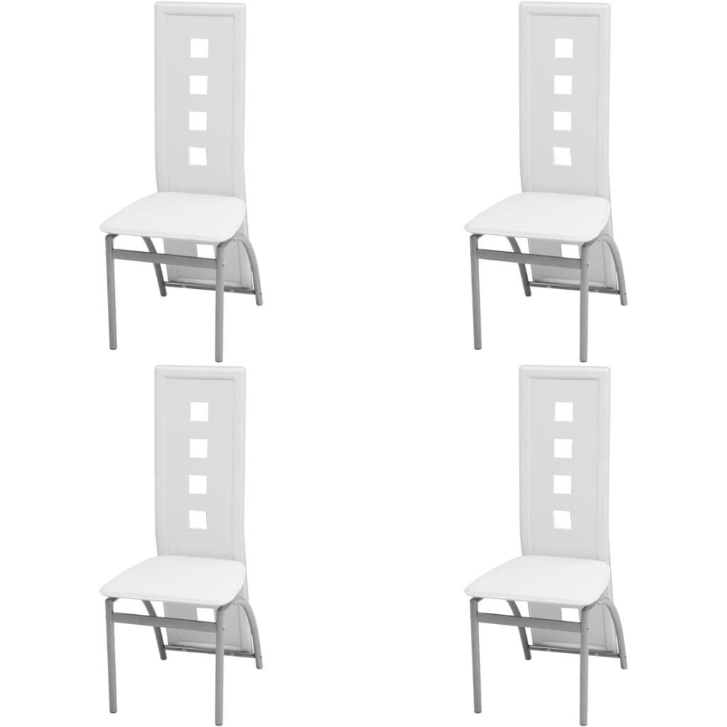 Sillas de comedor 2 unidades cuero sintético blanco